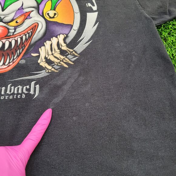 Scary Clown Shirt XL 23x27 Faded Black Hellanbach - Picture 5 of 16